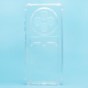 Чехол Oppo Reno 12 F 4G силикон с картхолдером и защитой камеры прозрачный