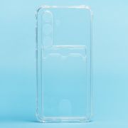 Чехол Samsung S24 силикон с картхолдером и защитой камеры прозрачный