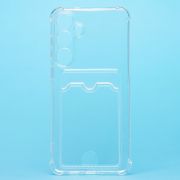 Чехол Samsung S25+ силикон с картхолдером и защитой камеры прозрачный
