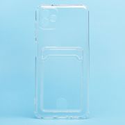 Чехол Samsung A04/A045 силикон с картхолдером и защитой камеры прозрачный