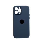 Чехол iPh 13 Pro Max силикон SC чёрно синий с защитой камеры с лого