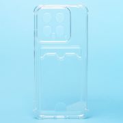 Чехол Xiaomi 14 силикон с картхолдером и защитой камеры прозрачный