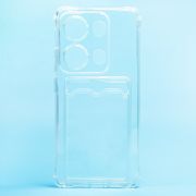Чехол Xiaomi Poco M6 Pro 4G силикон с картхолдером и защитой камеры прозрачный
