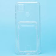Чехол Xiaomi Redmi 10A силикон с картхолдером и защитой камеры прозрачный