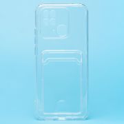 Чехол Xiaomi Redmi 10C силикон с картхолдером и защитой камеры прозрачный