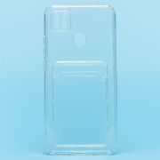 Чехол Xiaomi Redmi 9C силикон с картхолдером и защитой камеры прозрачный