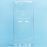 Чехол Xiaomi Redmi A1+ силикон с картхолдером и защитой камеры прозрачный