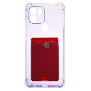 Чехол Xiaomi Redmi A1+ силикон с картхолдером и защитой камеры фиолетовый