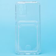 Чехол Xiaomi Redmi Note 10/Redmi Note 10S силикон с картхолдером и защитой камеры прозрачный
