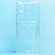 Чехол Xiaomi Redmi Note 13 5G Global силикон с картхолдером и защитой камеры прозрачный