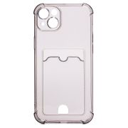 Чехол iPh 14 Plus силикон с картхолдером и защитой камеры чёрный