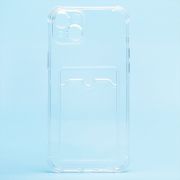 Чехол iPh 14 Plus силикон с картхолдером и защитой камеры прозрачный