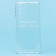 Чехол Samsung A13 4G/A135 силикон с картхолдером и защитой камеры мерцающий прозрачный