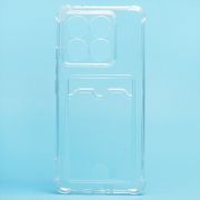 Чехол Xiaomi 14T силикон с картхолдером и защитой камеры мерцающий прозрачный