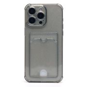 Чехол iPh 15 Pro Max силикон с картхолдером и защитой камеры мерцающий чёрный