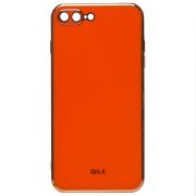 Чехол iPh 7 Plus/8 Plus силикон с защитой камеры и блестящей окантовкой оранжевый