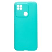 Чехол Xiaomi Redmi 10A силикон матовый однотонный с защитой камеры синий