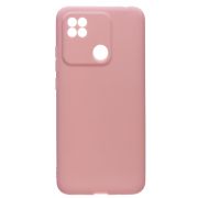 Чехол Xiaomi Redmi 10A силикон матовый однотонный с защитой камеры розовый