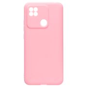 Чехол Xiaomi Redmi 10A силикон матовый однотонный с защитой камеры розовый