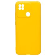 Чехол Xiaomi Redmi 10A силикон матовый однотонный с защитой камеры жёлтый