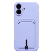 Чехол iPh 16 Plus силикон матовый с картхолдером и защитой камеры сиреневый