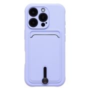 Чехол iPh 16 Pro силикон матовый с картхолдером и защитой камеры сиреневый