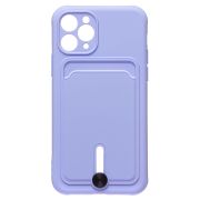 Чехол iPh 11 Pro силикон матовый с картхолдером и защитой камеры фиолетовый
