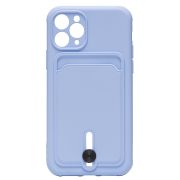 Чехол iPh 11 Pro силикон матовый с картхолдером и защитой камеры сиреневый