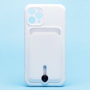 Чехол iPh 11 Pro силикон матовый с картхолдером и защитой камеры белый