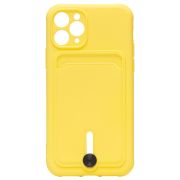 Чехол iPh 11 Pro силикон матовый с картхолдером и защитой камеры жёлтый