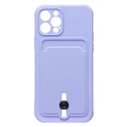 Чехол iPh 12 Pro силикон матовый с картхолдером и защитой камеры фиолетовый