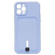 Чехол iPh 12 Pro силикон матовый с картхолдером и защитой камеры сиреневый