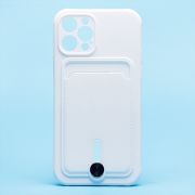Чехол iPh 12 Pro силикон матовый с картхолдером и защитой камеры белый