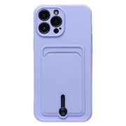 Чехол iPh 13 Pro Max силикон матовый с картхолдером и защитой камеры фиолетовый
