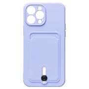 Чехол iPh 13 Pro Max силикон матовый с картхолдером и защитой камеры сиреневый