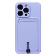 Чехол iPh 13 Pro силикон матовый с картхолдером и защитой камеры фиолетовый
