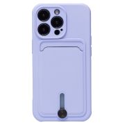 Чехол iPh 14 Pro силикон матовый с картхолдером и защитой камеры сиреневый
