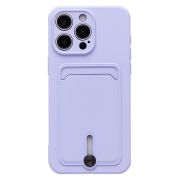 Чехол iPh 15 Pro Max силикон матовый с картхолдером и защитой камеры сиреневый