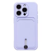 Чехол iPh 15 Pro силикон матовый с картхолдером и защитой камеры сиреневый
