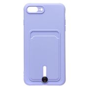 Чехол iPh 7 Plus/ 8 Plus силикон матовый с картхолдером и защитой камеры фиолетовый
