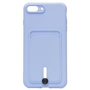 Чехол iPh 7 Plus/8 Plus силикон матовый с картхолдером и защитой камеры сиреневый