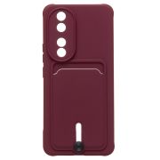 Чехол Honor 90 силикон матовый с картхолдером и защитой камеры бордо