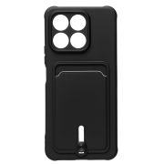 Чехол Honor X8a силикон матовый с картхолдером и защитой камеры чёрный