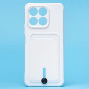 Чехол Honor X8a силикон матовый с картхолдером и защитой камеры белый
