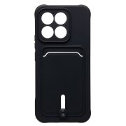 Чехол Honor X8c силикон матовый с картхолдером и защитой камеры чёрный