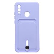 Чехол Honor 10 Lite/P Smart 2019 силикон матовый с картхолдером и защитой камеры фиолетовый