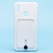Чехол Honor 10 Lite/P Smart 2019 силикон матовый с картхолдером и защитой камеры белый