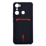 Чехол infinix Hot 20i силикон матовый с картхолдером и защитой камеры чёрный
