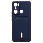 Чехол infinix Hot 20i силикон матовый с картхолдером и защитой камеры синий