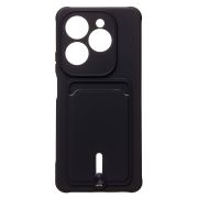 Чехол Infinix Hot 40 Pro силикон матовый с картхолдером и защитой камеры чёрный